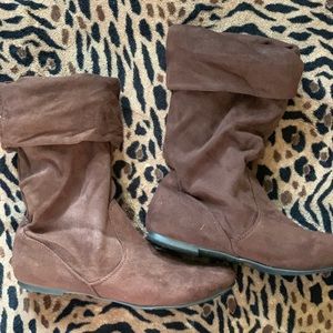 Brown Faux Suede Boots